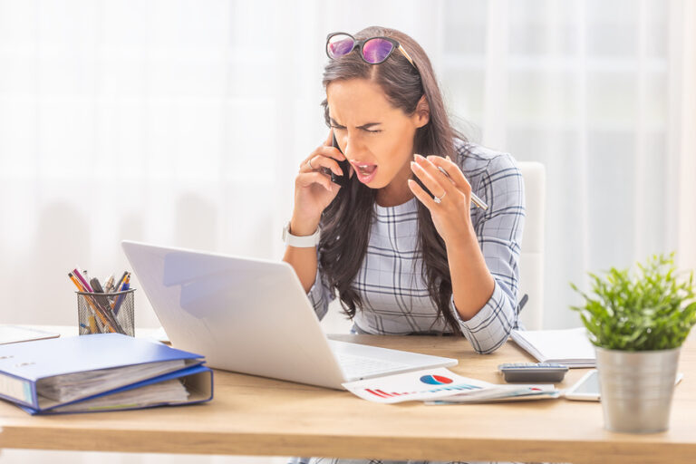 bigstock upset businesswoman screaming