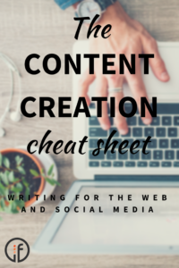 content creation cheat sheet