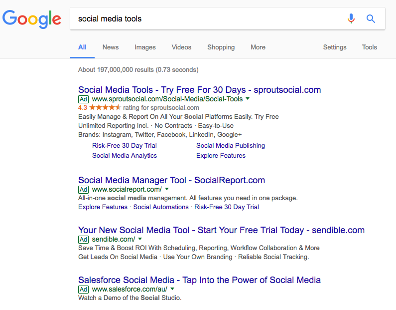 social media tools adwords
