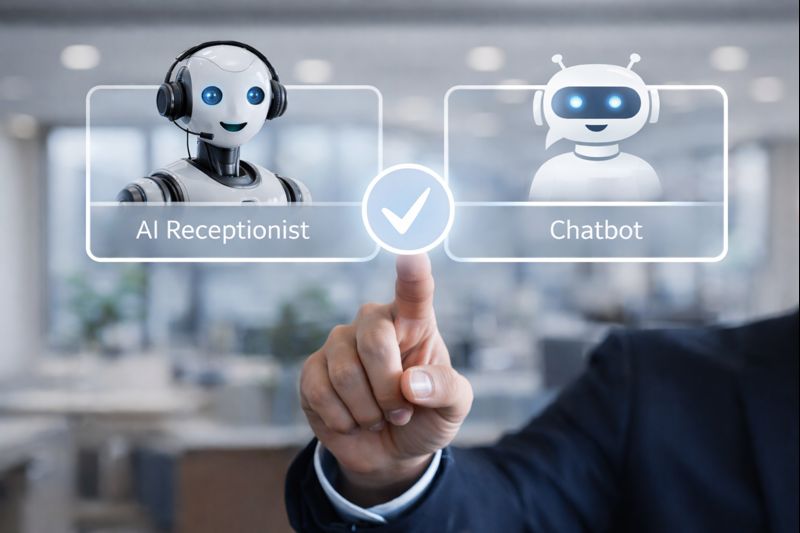Choosing between AI receptionist and chatbot for customer enquiries
