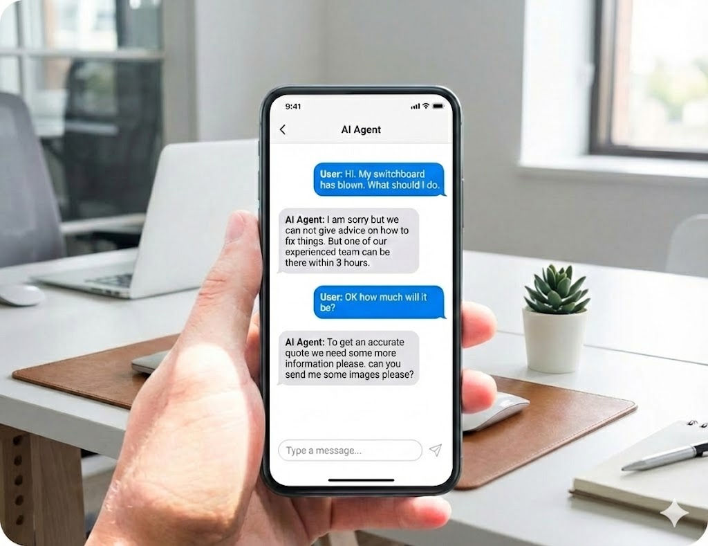 AI agent (AI Receptionist) communicating with clients in real time.