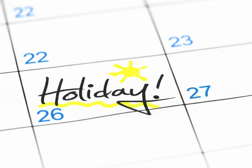 Calendar marked for holiday trading changes to represent Google Business Profile holiday hours